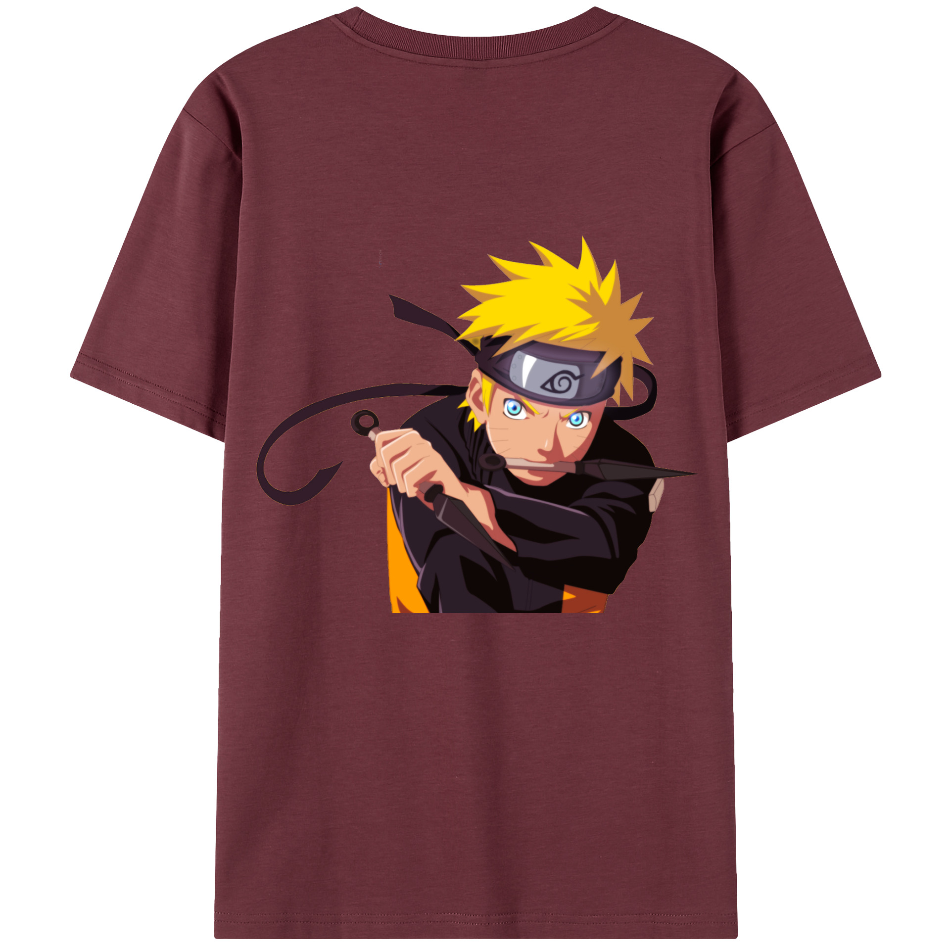 （画像用） NARUTO -ナルト- うずまき ナルト Uzumaki Naruto 綿100％半袖Tシャツ（背面プリント）